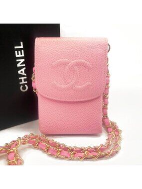 Chanel Vintage Mini Flap Caviar Leather Pouch Cigarette Case Crossbody
